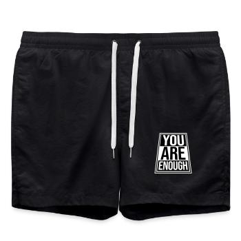 Vous êtes assez d’amour de soi Citation de motivation - Short de bain - noir - Devant - AI Model Male 185 light (185cm)