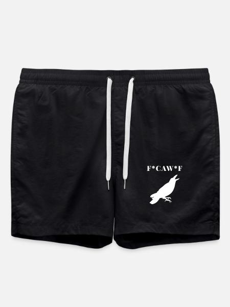 FCAWF Funny Crow Bird Design - Swim Trunks - black