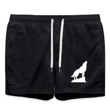Wolf Animal Icon - Swim Trunks - black - Front - AI Model Male 185 light (185cm)