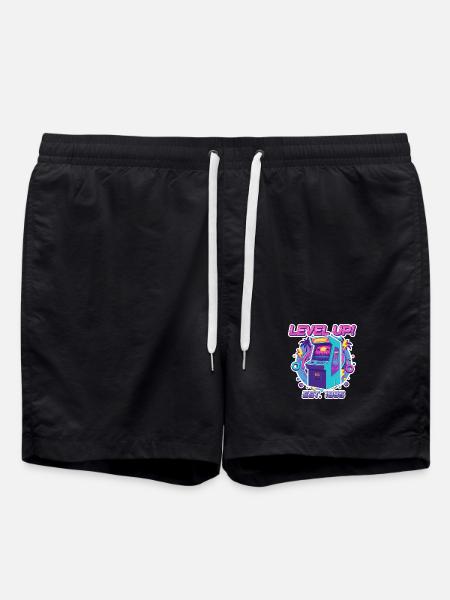 Level Up 1985 – Retro Arcade Automat Design - Swim Trunks - black