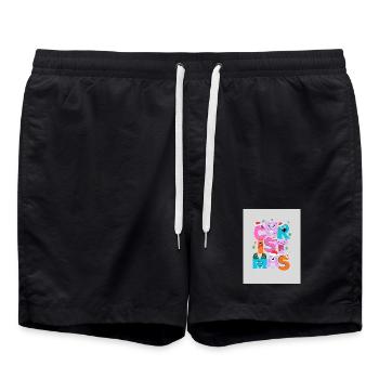 Monstres de Noël Rigolos - Short de bain - noir - Devant - AI Model Male 185 light (185cm)