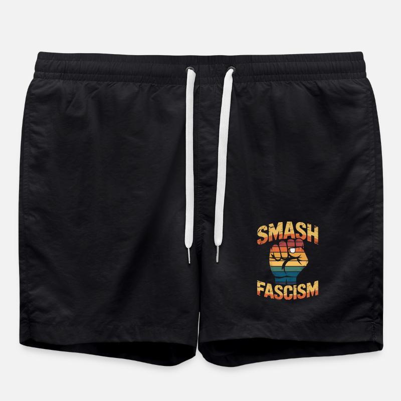 Smash Fascism - Antifascist Tee - Swim Trunks - black