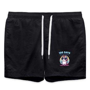 100th Day Of School 100 Day Of School Kids - Swim Trunks - black - Front - AI Model Male 185 light (185cm)