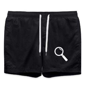 Lupe Detektiv Suche Grunge Vektor - Badeshorts - Schwarz - Vorne - AI Model Male 185 light (185cm)