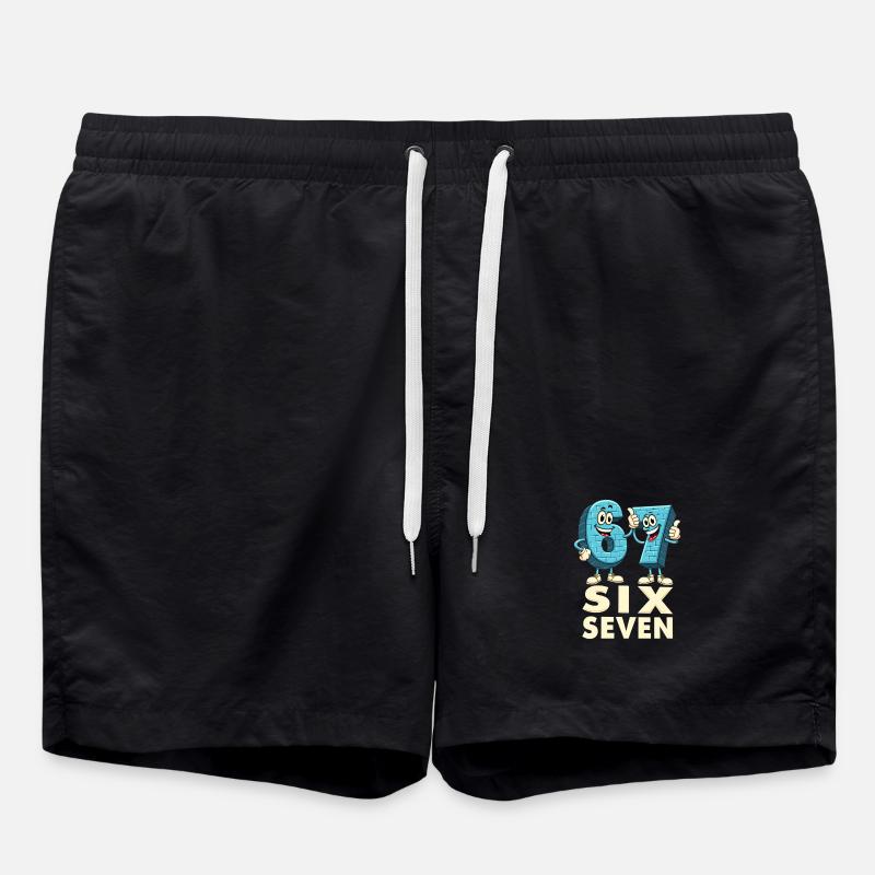 US Flag 67 Memes Six Seven - Badeshorts - Schwarz