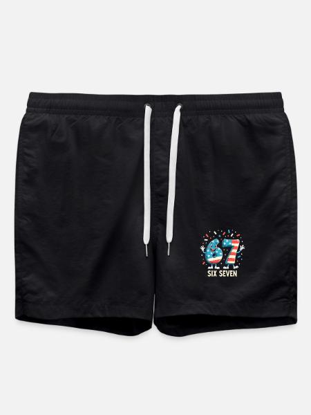 US Flag 67 Memes Six Seven - Badeshorts - sort