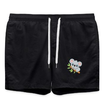 Bébé Koala sur une branche - Short de bain - noir - Devant - AI Model Male 185 light (185cm)