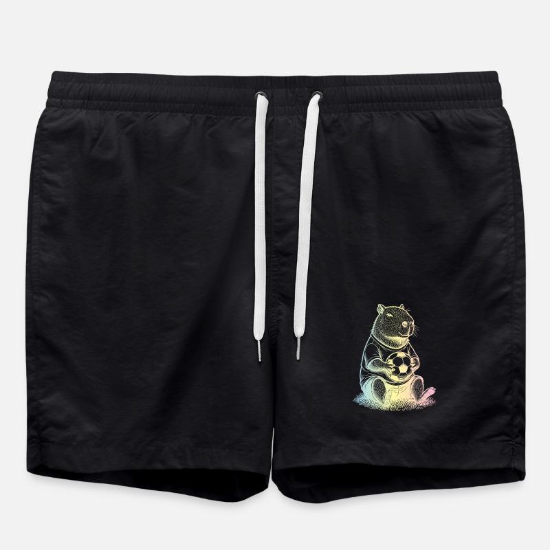 Fußball Capybara - Badeshorts - Schwarz