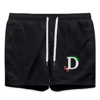 D - Badeshorts - Schwarz - Vorne - AI Model Male 185 light (185cm)