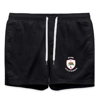 Irvine CA Bärenschild-Emblem - Badeshorts - Schwarz - Vorne - AI Model Male 185 light (185cm)
