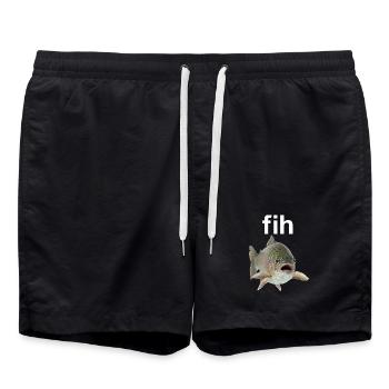 Fih Funny Fish Men's Fishing Fih - Swim Trunks - black - Front - AI Model Male 185 light (185cm)
