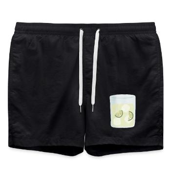 Mulet de Moscou dans le style aquarelle - Short de bain - noir - Devant - AI Model Male 185 light (185cm)