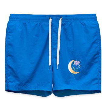 Freesia with crescent moon and stars illustration - Swim Trunks - cobalt blue - Front
