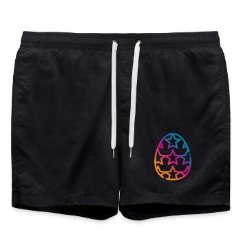 Pâques colorées en œufs de Pâques - Short de bain - noir - Devant - AI Model Male 185 light (185cm)