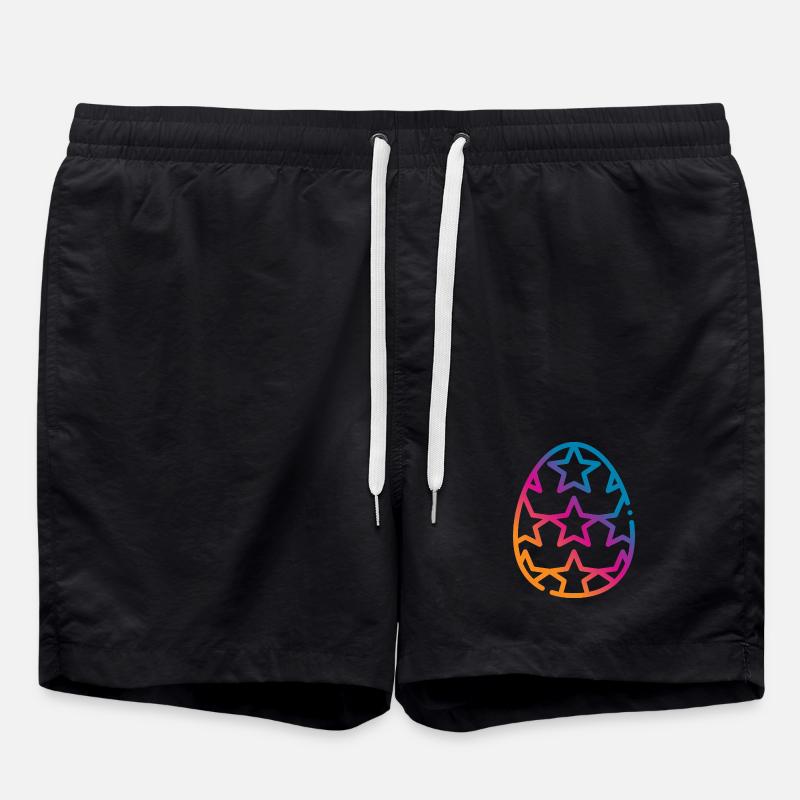 Farverig påskeæg-påske - Badeshorts - sort