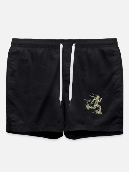 Stylized Rocket Runner - Swim Trunks - black