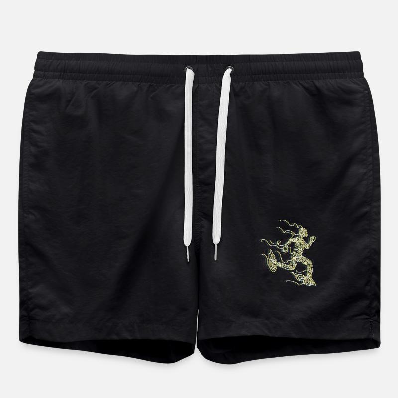 Stylized Rocket Runner - Swim Trunks - black