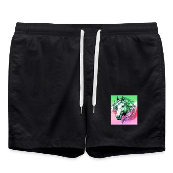 cheval - Short de bain - noir - Devant - AI Model Male 185 light (185cm)