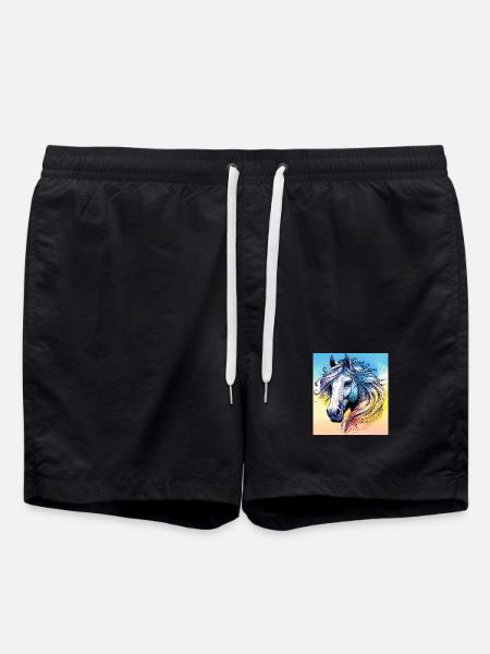 horse - Swim Trunks - black