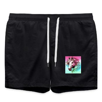 cheval - Short de bain - noir - Devant - AI Model Male 185 light (185cm)