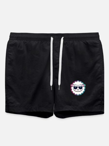 Schaf-Hipster-Brille - Badeshorts - Schwarz