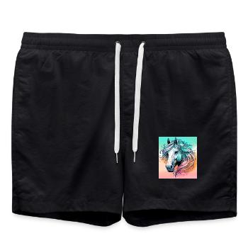 cheval - Short de bain - noir - Devant - AI Model Male 185 light (185cm)