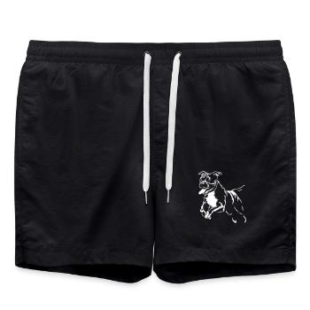 American Staffordshire Terrier "Black Edition" - Badeshorts - Schwarz - Vorne - AI Model Male 185 light (185cm)
