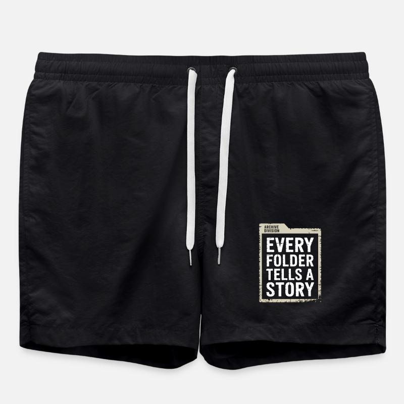 Jeder Ordner erzählt eine Geschichte - Badeshorts - Schwarz