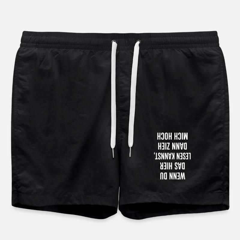 Déclaration en lettres majuscules blanches - Short de bain - noir