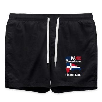 Dominican Republic Flag Dom Rep Pride - Swim Trunks - black - Front - AI Model Male 185 light (185cm)