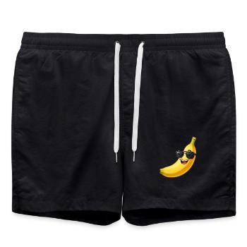 Banane mit Sonnenbrille Sommer Urlaub Geschenk - Badeshorts - Schwarz - Vorne - AI Model Male 185 light (185cm)