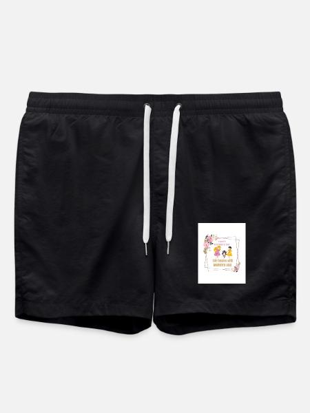 Mother's Love Floral Frame - Swim Trunks - black