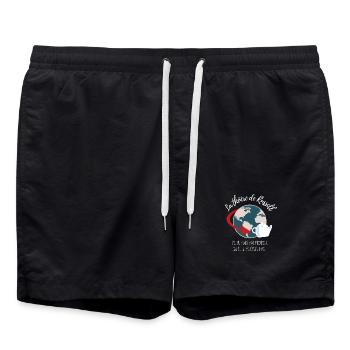 La théière de Russell (texte blanc) - Short de bain - noir - Devant - AI Model Male 185 light (185cm)