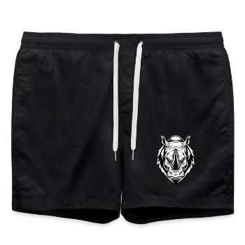 Rhinocéros Mascotte Sauvage Logo Sport Gaming - Short de bain - noir - Devant - AI Model Male 185 light (185cm)