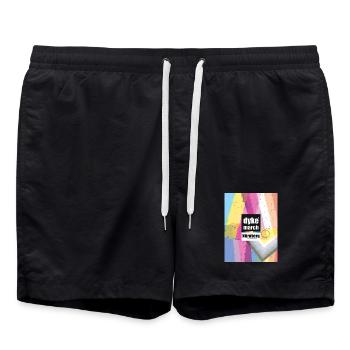 Dyke*March Nbg 2026_1 - Badeshorts - Schwarz - Vorne - AI Model Male 185 light (185cm)
