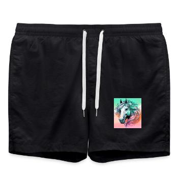 horse - Swim Trunks - black - Front - AI Model Male 185 light (185cm)