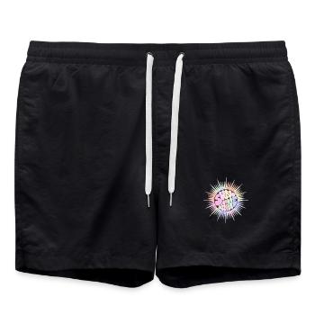 Pastel Sun SUNSHINE Retro Groovy - Badeshorts - Schwarz - Vorne - AI Model Male 185 light (185cm)
