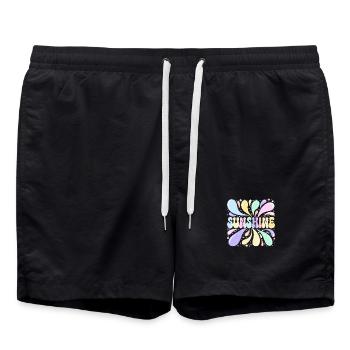 Sonnenschein-Pastell und Glitzer - Badeshorts - Schwarz - Vorne - AI Model Male 185 light (185cm)