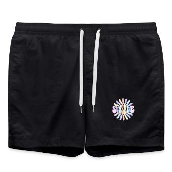 Soleil pastel rayonnant - Short de bain - noir - Devant - AI Model Male 185 light (185cm)