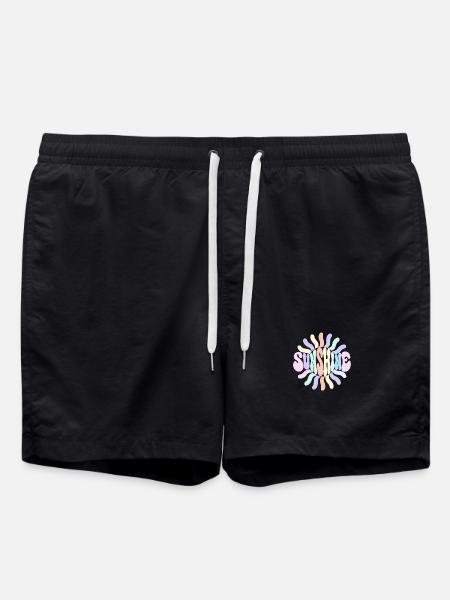 Strahlende Pastellsonne - Badeshorts - Schwarz