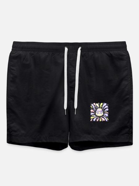 Regenbogenpanda-Sternenexplosion - Badeshorts - Schwarz