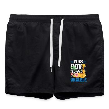 Funny Ukulele Designs and Sayings - Swim Trunks - black - Front - AI Model Male 185 light (185cm)