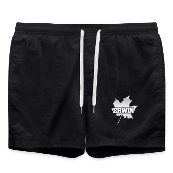 Erwin as a maple leaf - Swim Trunks - black - Front - AI Model Male 185 light (185cm)