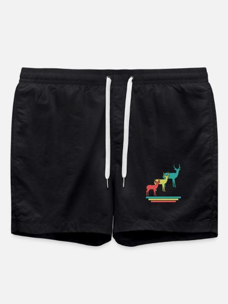 Antilopen Silhouetten Safari - Badeshorts - Schwarz