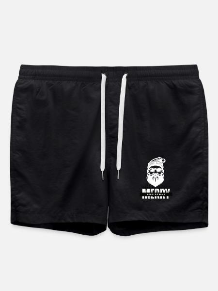 Merry Christmas Santa Claus Gift - Swim Trunks - black