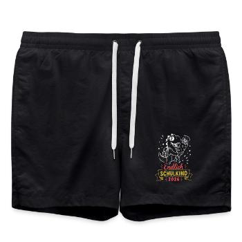 Endlich Schulkind 2026 Dino - Badeshorts - Schwarz - Vorne - AI Model Male 185 light (185cm)