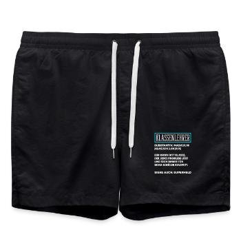 Klassenlehrer Definition - Badeshorts - Schwarz - Vorne - AI Model Male 185 light (185cm)