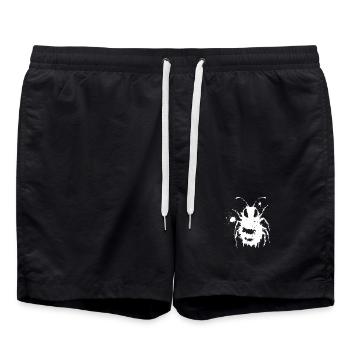 Abeille Street Art Grunge Blanc - Short de bain - noir - Devant - AI Model Male 185 light (185cm)