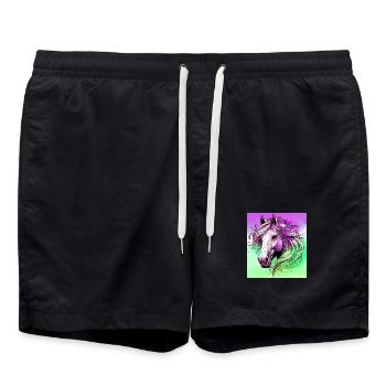 cheval - Short de bain - noir - Devant - AI Model Male 185 light (185cm)