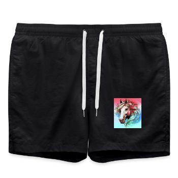 cheval - Short de bain - noir - Devant - AI Model Male 185 light (185cm)